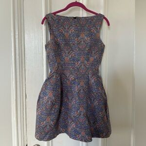 Zara Blue and Pink Paisley Dress